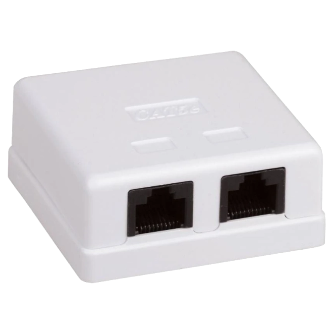 Hypernet MB-UTP6-2 Розетка 2-портова RJ45 UTP, біла, 6 категорія фото 1