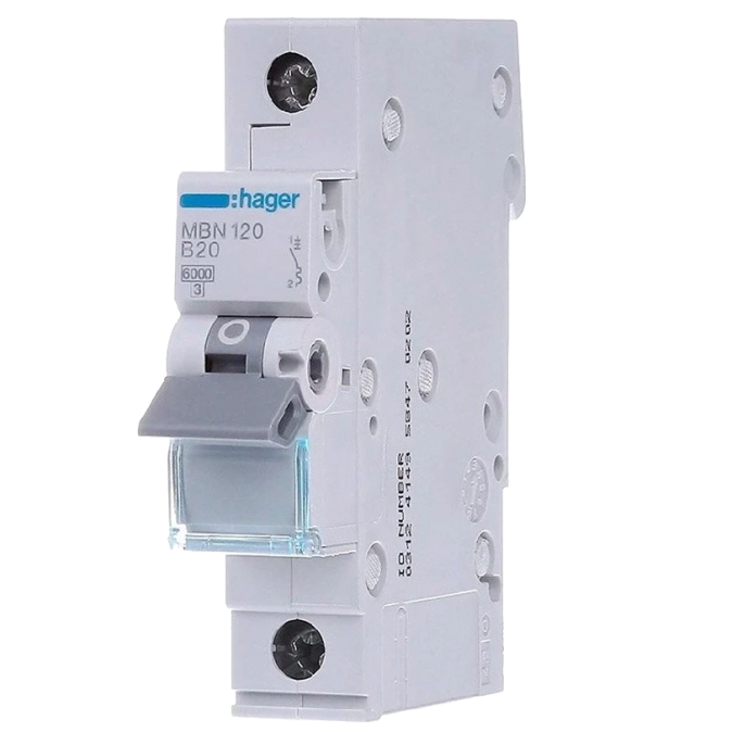Hager MBN120 Автоматичний вимикач 1P 6kA B-20A 1M фото 1