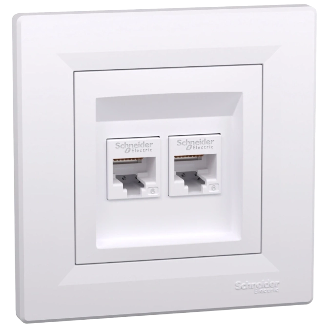 Schneider Electric Asfora EPH4800121 RJ45 кат.6е UTP Розетка комп'ютерна одинарна фото 1