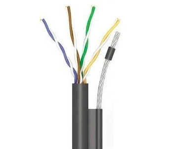 OK-Net 4*2*0,51 КППт-ВП (100) трос 7*0,5мм cat 5e, бухта 305 м Кабель (UTP мідь вуличний з тросом) фото 1