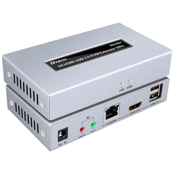 Dtech DT-7051 4K HDMI і USB 2.0 KVM 100м Модуль подовжувач фото 1