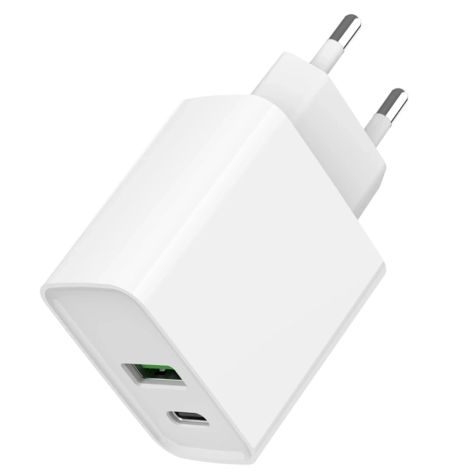Gembird TA-UC-PDQC20-01-W 1 USB-A + 1 Type-C (PD20Вт + QC3.0 18Вт) Мережевий зарядний пристрій фото 1