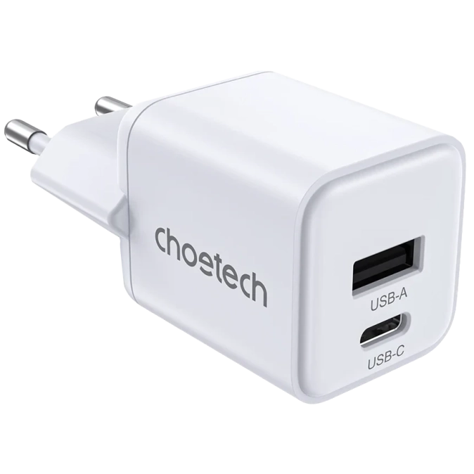 Choetech PD5012 mini White PD30W GAN A+C Адаптер