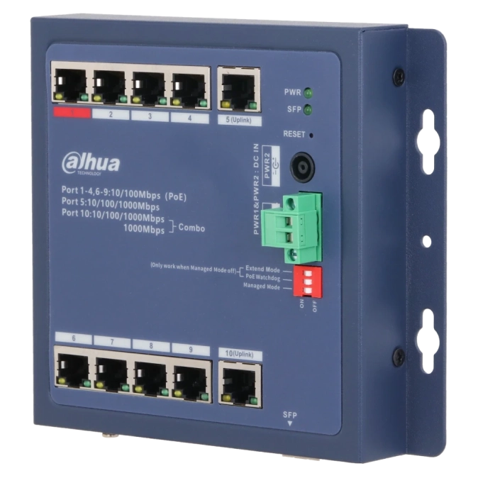 Dahua DH-CHS4110-8ET-90-F PoE Комутатор 9 портів керований фото 1