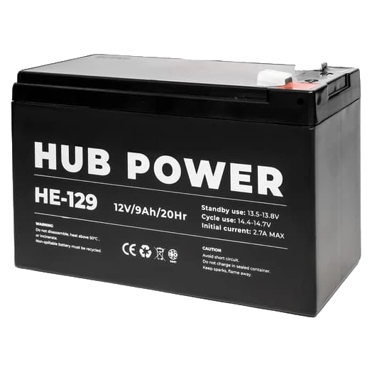 Hub Power HE-129 12V 9AH Акумуляторна батарея фото 1