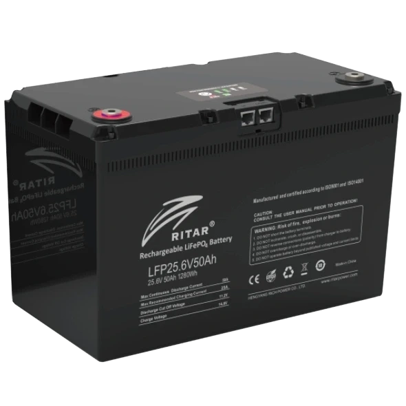 Ritar LFP25.6V50AH G3 з системою підігріву та bluetooth Акумуляторна батарея фото 1