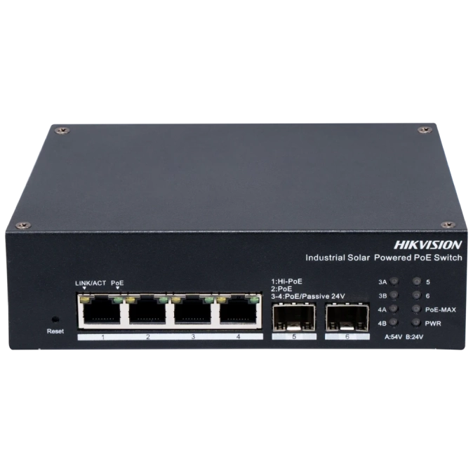 Hikvision DS-3T1506HP-EI-UPS PoE Комутатор 4 порти керований