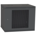 IPCOM 9U 600x600 Шафа телекомунікаційна двері перф (чорна) фото 1