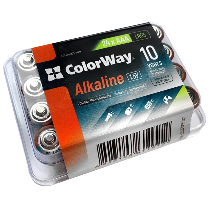 СolorWay Alkaline Power лужні AAA (24шт) plastic box Батарейки фото 1