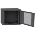 IPCOM 9U 600x600 Шафа телекомунікаційна двері перф (чорна) фото 2
