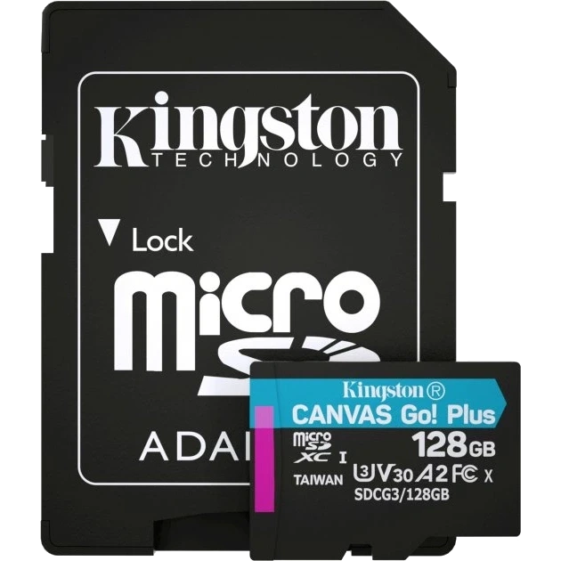 Kingston microSDXC 128 Гб U3 V30 A2 (SDCG3/128GBSP) Карта пам’яті