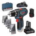 Bosch Professional GSR 12V-15 Акумуляторний дриль-шурупокрут + набір біт + свердла (39 шт.) фото 1