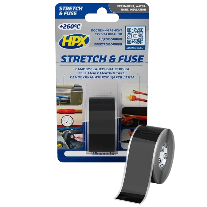 HPX SZ2503 Stretch&Fuse 25мм х 3м Стрічка силіконова вулканізуюча фото 1
