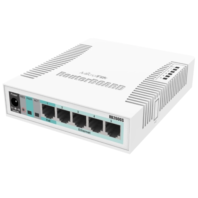 MikroTik RB260GS (CSS106-5G-1S) 5-портовий гігабітний керований комутатор