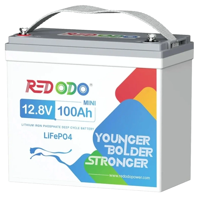 Redodo 12.8V 100Ah Mini 1280Вт•г LiFePO4 Літієва акумуляторна батарея фото 1