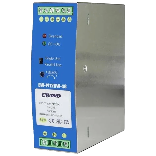 Ewind EW-PI120W-48 на DIN-рейку 120 Вт/48 В Блок живлення фото 1