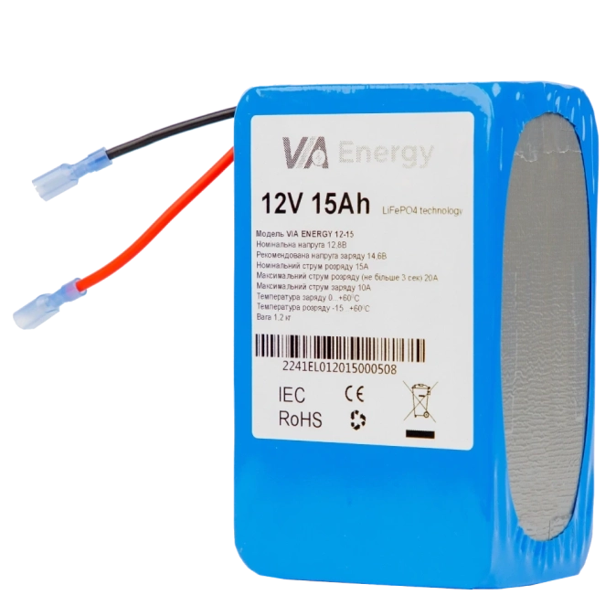 VIA Energy Акумуляторна батарея літієва 12В, 15А•г фото 1