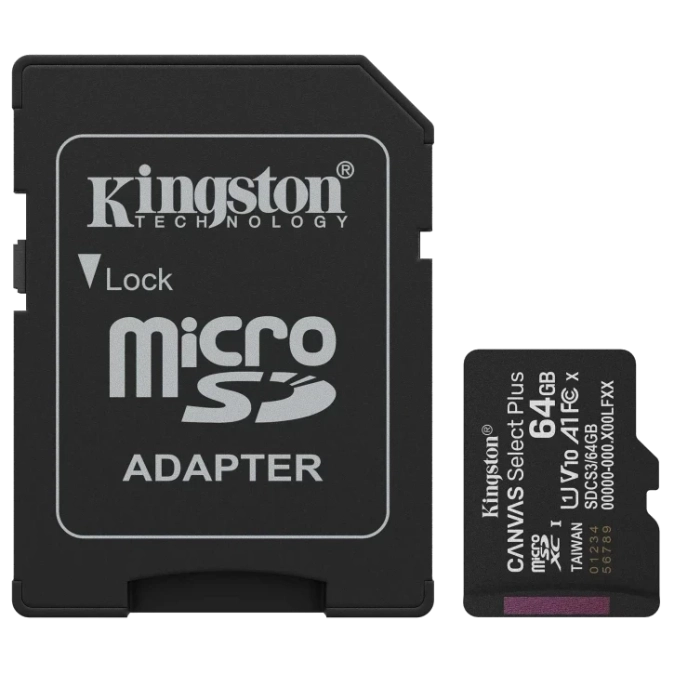 Kingston MICRO SDXC 64GB UHS-I W/ADAPTER Модуль флеш-пам'яті