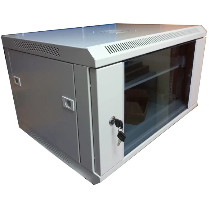 Hypernet WMNC-35-6U-FLAT-AC Шафа комутаційна настінна 6U 600x350 розбірна фото 1