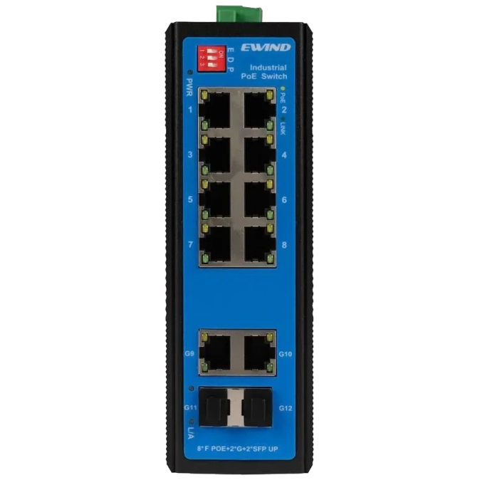Ewind EW-PIS1712-8FE PoE Комутатор 12 портів некерований фото 1