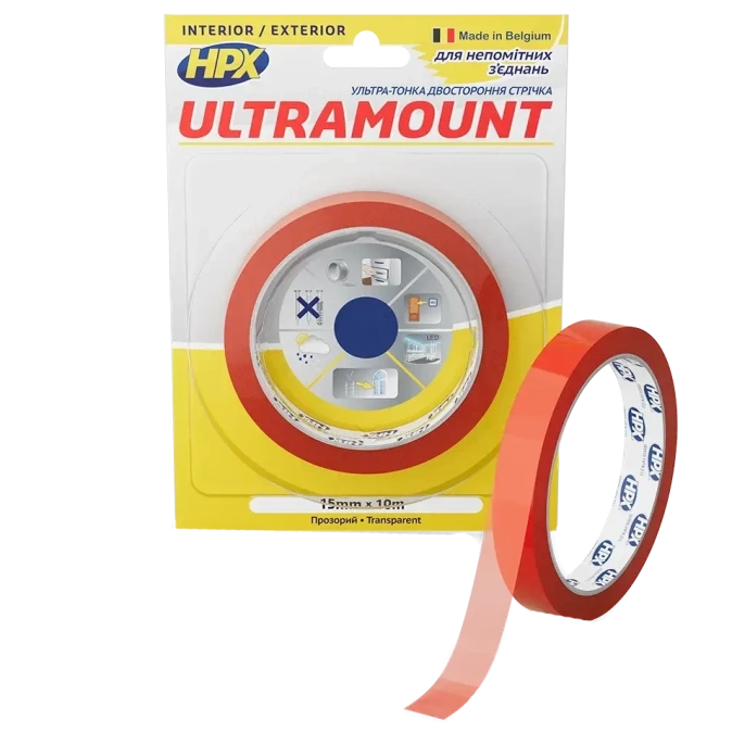 HPX UM1510 ULTRA MOUNT 15мм х 10м Стрічка двохстороння фото 1