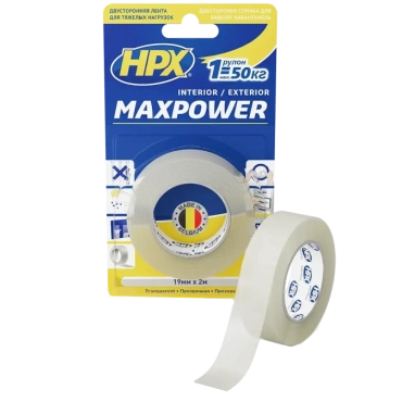 MAXPOWER HT1905 19мм х 5м Стрічка двохстороння