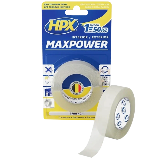 MAXPOWER HT1905 19мм х 5м Стрічка двохстороння фото 1