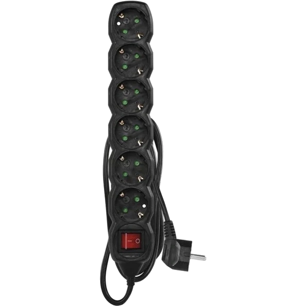 EMOS PC1621R 6 розетки 1.5 м Мережевий подовжувач фото 1