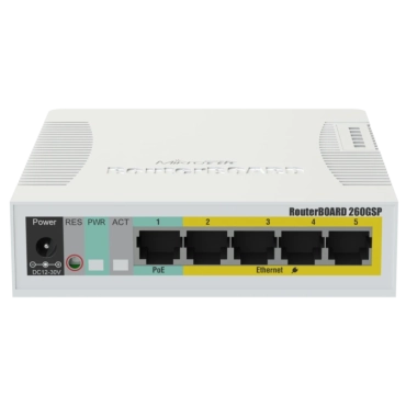 MikroTik RB260GSP (CSS106-1G-4P-1S) 5-портовий гігабітний керований PoE комутатор