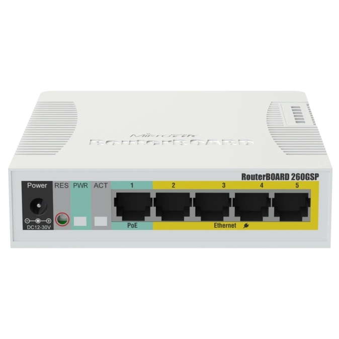 MikroTik RB260GSP (CSS106-1G-4P-1S) 5-портовий гігабітний керований PoE комутатор