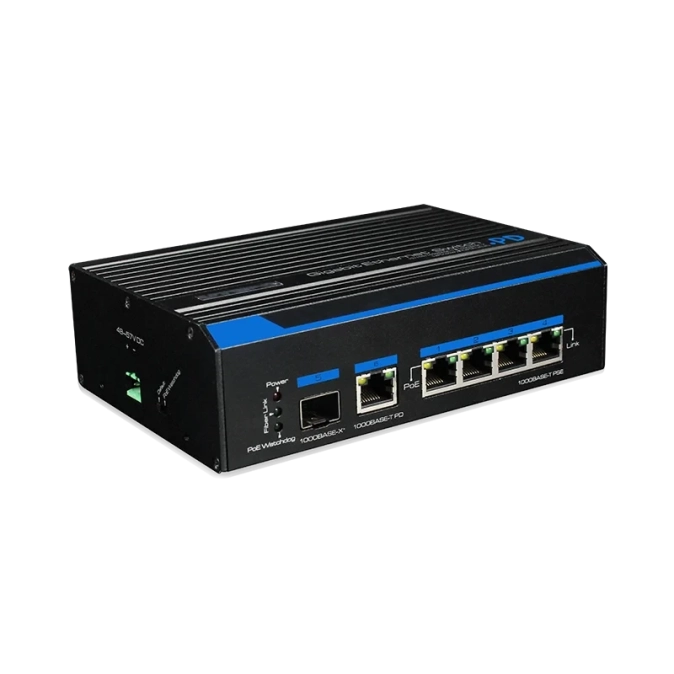 UTP7204GE-PD 4-портовий промисловий повногігабітний PoE-комутатор (60 Вт з живленням від HPoE) фото 1