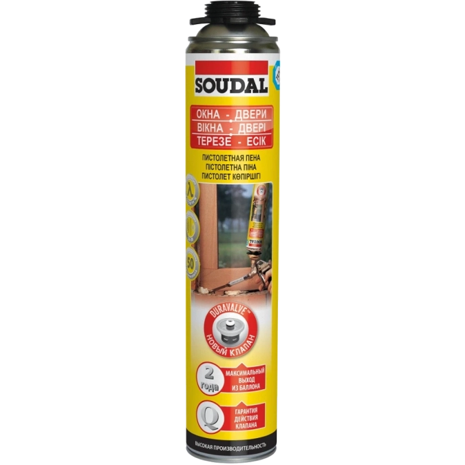 SOUDAL 750мл Піна монтажна пістолет