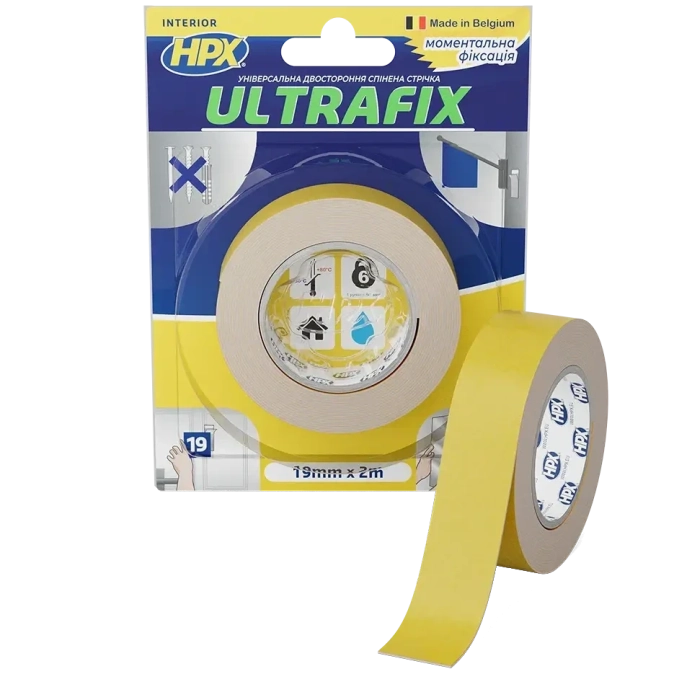HPX DSU1902 ULTRAFIX 19мм х 2м Стрічка двохстороння фото 1
