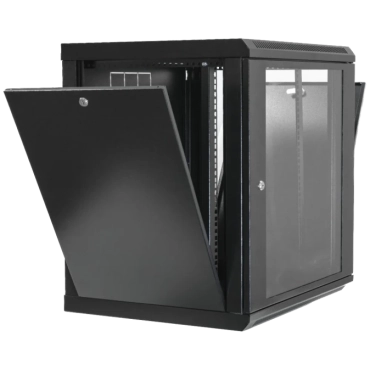 19"12U, 600х600х640мм акрилове скло, чорна Шафа