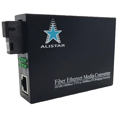ALISTAR X5G 1G 10/100/1000BASE-T RJ-45 - 1000BASE-LX 1SM WDM SC 20KM TX1550/RX1310nm Медіаконвертор фото 1