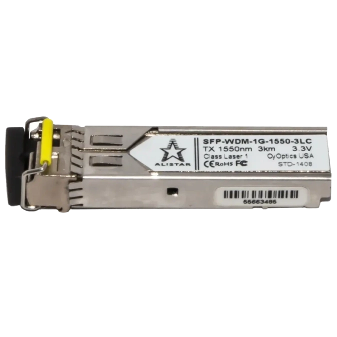 ALISTAR SFP-1G-BX-D-L03 SFP 1G 1SM WDM LC 3KM TX1550/RX1310nm DDM Модуль фото 1