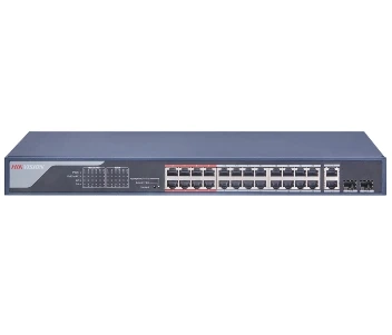 DS-3E0326P-E(B) 24-портовый неуправляемый POE коммутатор Hikvision фото 1