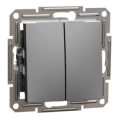 Schneider Electric EPH0300171 Asfora Вимикач 2-клавішний антрацит, пластик, без підсвічування та індикації, для врізного монтажу фото 1