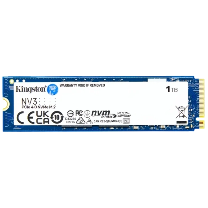 Kingston 1TB NV3 SSD M.2 2280 PCIe 4.0 NVMe Накопичувач фото 1