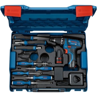 Bosch Professional (060186810R) Набор ручных инструментов с шуруповертом.