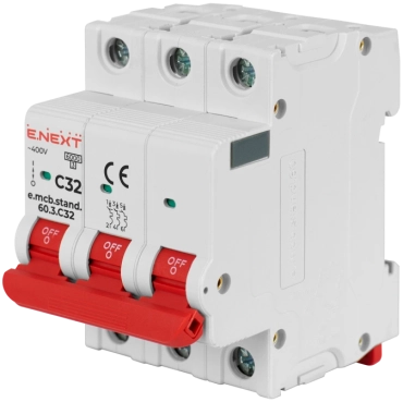 Enext e.mcb.stand.60.3.C32, 3р, 32А, C, 6кА Модульный автоматический выключатель