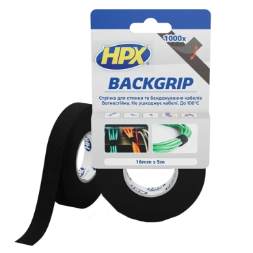 HPX BACKGRIP BG1605 16х1,25мм 5м Лента-липучка для бандажа кабелей