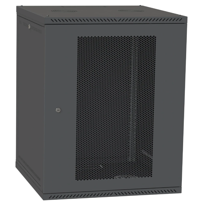 IPCOM 15U 600x600 Шафа телекомунікаційна двері перф(чорна) фото 1
