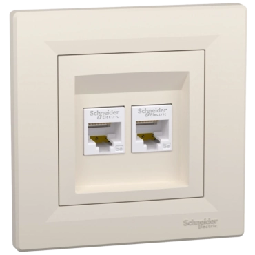 Schneider Electric Asfora EPH4400123 РОЗЕТКА КОМП'ЮТЕРНА RJ45 UTP КАТ. 5Е ПОДВІЙНА