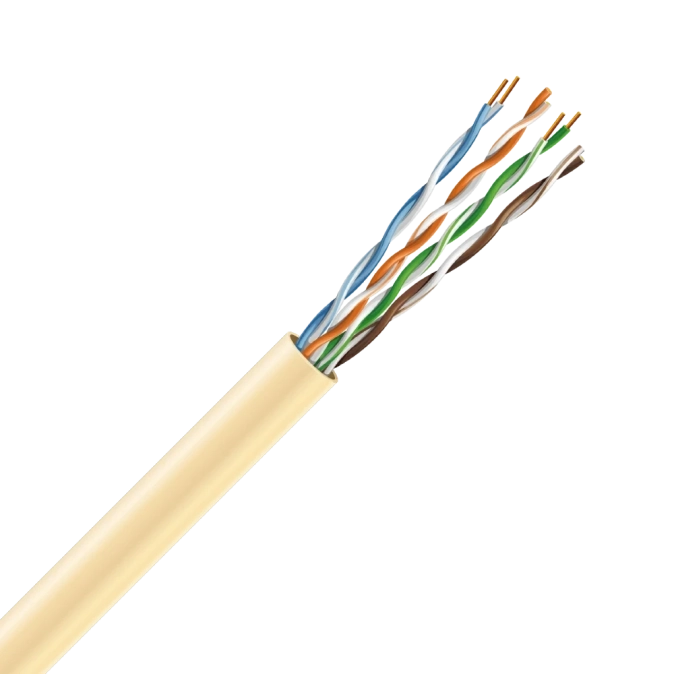 Кабель UTP Cat. 5e U/UTP LSZH мідь безгалогенна LSZH 4х2х24 AWG (70328) бухта 305м. Жовтий ЗЗКМ фото 1
