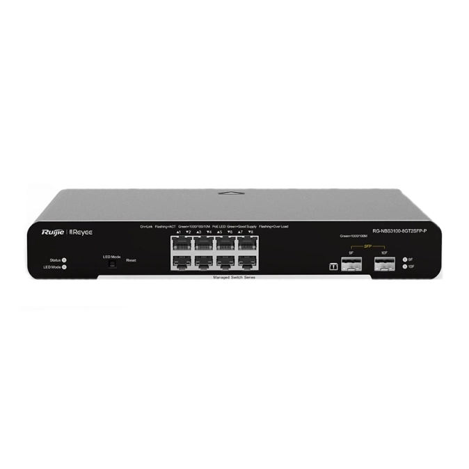 RG-NBS3100-8GT2SFP-P 8-портовий гігабітний L2 керований комутатор POE Ruijie фото 1