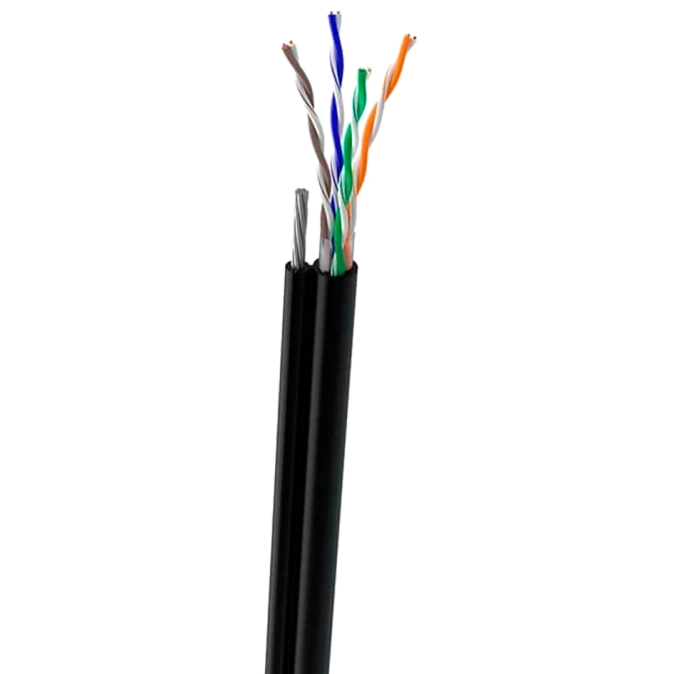 OK-Net UTP 4*2*0,49+ КППт-ВПбухта 305 м Кабель вуличний з тросом 7*0,5мм cat 5e фото 1