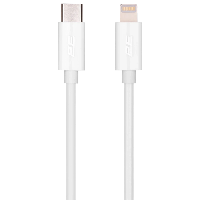 2E Type-C GlowUSB-C > Lightning Кабель заряджання/синхронізації 1м білий фото 1