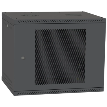 IPCOM 12U 600x600 Шкаф телекоммуникационный дверь перфорация (черная)