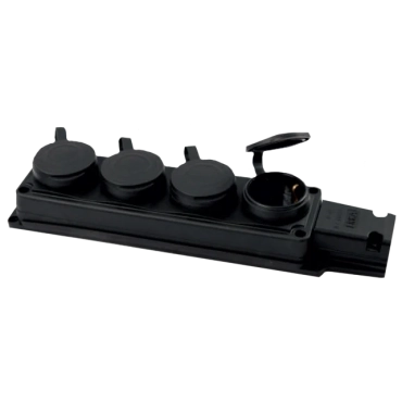 ERKA 6004 Колодка четверная с/у и заглушками 4x16 (каучук)